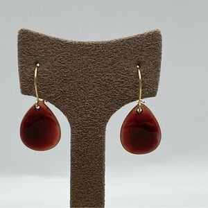 Averille B. Shepps antique pink enamel oil earrings MCM